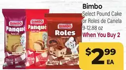 Tony’s Fresh Market Bimbo Select Pound Cake or Roles de Canela offer