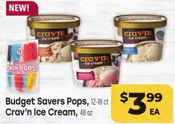 Tony’s Fresh Market Budget Savers Pops, 12-18 ct, Crav'n Ice Cream, 48oz offer