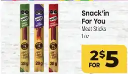 Tony’s Fresh Market Snack'in For You Meat Sticks offer