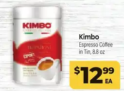 Tony’s Fresh Market Kimbo Espresso Coffee in Tin offer