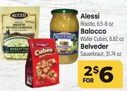 Tony’s Fresh Market Alessi Risotto, 6.5-8 oz Balocco Wafer Cubes, 8.82 oz Belveder Sauerkraut, 31.74 oz offer