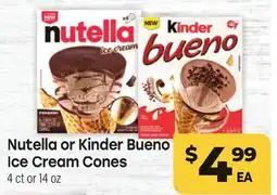 Tony’s Fresh Market Nutella or Kinder Bueno Ice Cream Cones offer