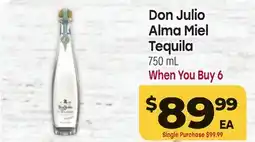 Tony’s Fresh Market Don Julio Alma Miel Tequila offer
