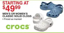 Dunham's Sports MEN'S OR WOMEN'S CLASSIC SOLID CLOGS offer