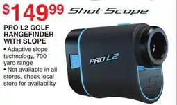 Dunham's Sports PRO L2 GOLF RANGEFINDER WITH SLOPE offer