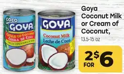 Tony’s Fresh Market Goya Coconut Milk or Cream of Coconut offer