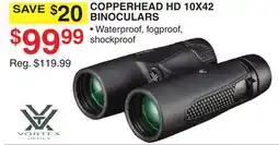 Dunham's Sports VORTEX COPPERHEAD HD 10X42 BINOCULARS offer