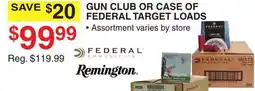 Dunham's Sports GUN CLUB OR CASE OF FEDERAL TARGET LOADS offer