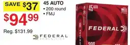 Dunham's Sports FEDERAL AMMUNITION 45 AUTO offer