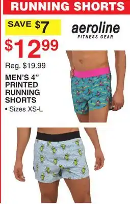 Dunham's Sports AEROLINE MEN'S 4 PRINTED RUNNING SHORTS offer