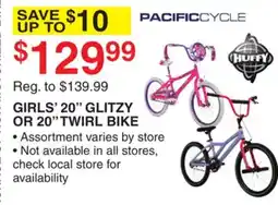 Dunham's Sports GIRLS' 20 GLITZY OR 20 TWIRL BIKE offer