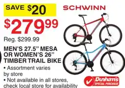 Dunham's Sports MEN'S 27.5 MESA OR WOMEN'S 26 TIMBER TRAIL BIKE offer