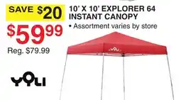 Dunham's Sports YOLI 10' X 10' EXPLORER 64 INSTANT CANOPY offer
