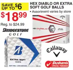 Dunham's Sports HEX DIABLO OR EXTRA SOFT GOLF BALLS offer