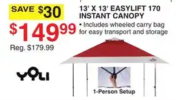 Dunham's Sports YOLI 13' X 13' EASYLIFT 170 INSTANT CANOPY offer
