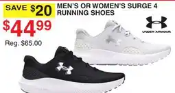 Dunham's Sports UNDER ARMOUR MEN'S OR WOMEN'S SURGE 4 RUNNING SHOES offer