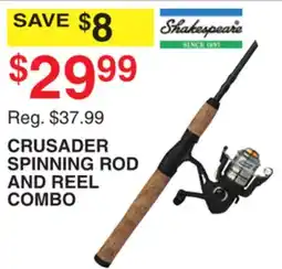 Dunham's Sports SHAKESPEARE CRUSADER SPINNING ROD AND REEL COMBO offer