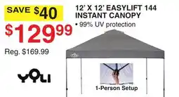 Dunham's Sports YOLI 12' X 12' EASYLIFT 144 INSTANT CANOPY offer