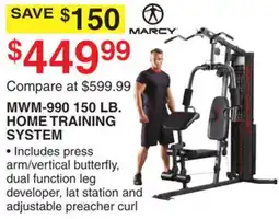 Dunham's Sports MARCY MWM-990 150 LB. HOME TRAINING SYSTEM offer