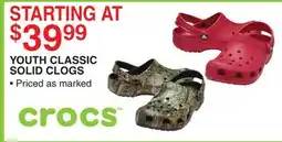 Dunham's Sports YOUTH CLASSIC SOLID CLOGS offer