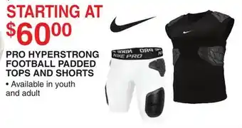 Dunham's Sports NIKE PRO HYPERSTRONG FOOTBALL PADDED TOPS AND SHORTS offer