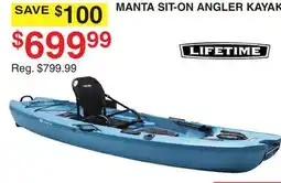 Dunham's Sports LIFETIME MANTA SIT-ON ANGLER KAYAK offer