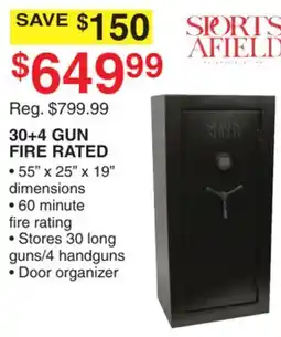 Dunham's Sports SPORTS AFIELD 30+4 GUN FIRE RATED offer