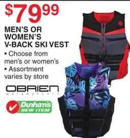 Dunham's Sports MEN'S OR WOMEN'S V-BACK SKI VEST offer