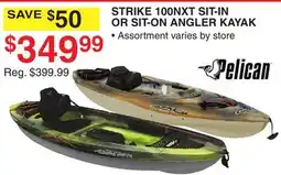 Dunham's Sports PELICAN STRIKE 100NXT SIT-IN OR SIT-ON ANGLER KAYAK offer