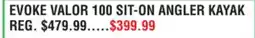 Dunham's Sports EVOKE VALOR 100 SIT-ON ANGLER KAYAK offer