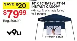 Dunham's Sports YOLI 10' X 10' EASYLIFT 64 INSTANT CANOPY offer
