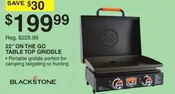 Dunham's Sports BLACKSTONE 22 ON THE GO TABLE TOP GRIDDLE offer