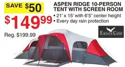 Dunham's Sports EAGLES CAMP ASPEN RIDGE 10-PERSON TENT WITH SCREEN ROOM offer