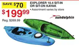 Dunham's Sports SUNDOLPHIN EXPLORER 10.4 SIT-IN OR SIT-ON KAYAK offer