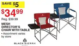 Dunham's Sports BLACK SIERRA MESH DIRECTOR'S CHAIR WITH TABLE offer