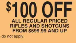Dunham's Sports ALL REGULAR PRICED RIFLES AND SHOTGUNS offer