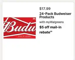 Walgreens 24-Pack Budweiser Products offer