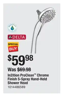 The Home Depot DELTA In2ition ProClean Chrome Finish 5-Spray Hand-Held Shower Head offer