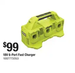 The Home Depot RYOBI ONE 18V 6-Port Fast Charger offer