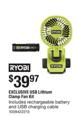 The Home Depot USB Lithium Clamp Fan Kit offer