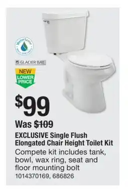 The Home Depot GLACIER BAY Elongated Chair Height Toilet Kit offer