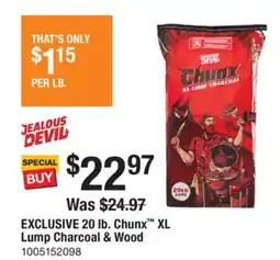 The Home Depot 20 lb. Chunx XL Lump Charcoal & Wood offer