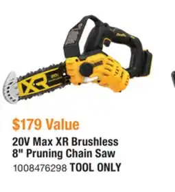 The Home Depot DEWALT 20V Max XR Brushless 8 Pruning Chain Saw offer