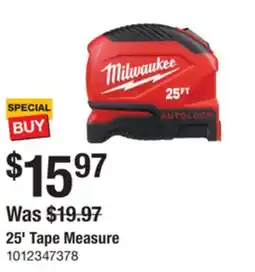 The Home Depot Milwaukee 25' Tape Measure offer