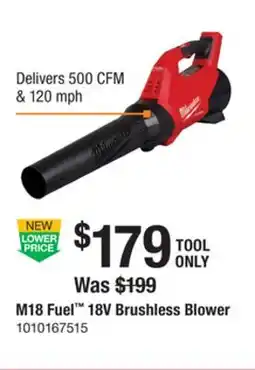 The Home Depot MILWAUKEE M18 Fuel 18V Brushless Blower offer