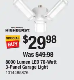The Home Depot 8000 Lumen LED 70-Watt 3-Panel Garage Light offer