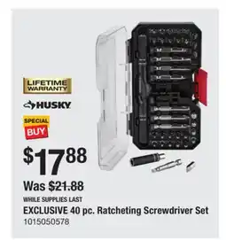 The Home Depot HUSKY 40 pc. Ratcheting Screwdriver Set offer