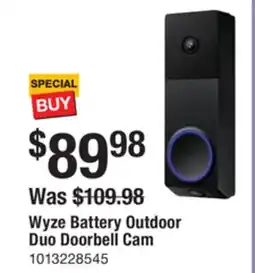 The Home Depot Wyze Battery Outdoor Duo Doorbell Cam offer