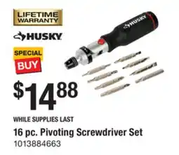 The Home Depot HUSKY16 pc. Pivoting Screwdriver Set offer