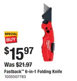 The Home Depot Milwaukee Fastback 6-in-1 Folding Knife offer